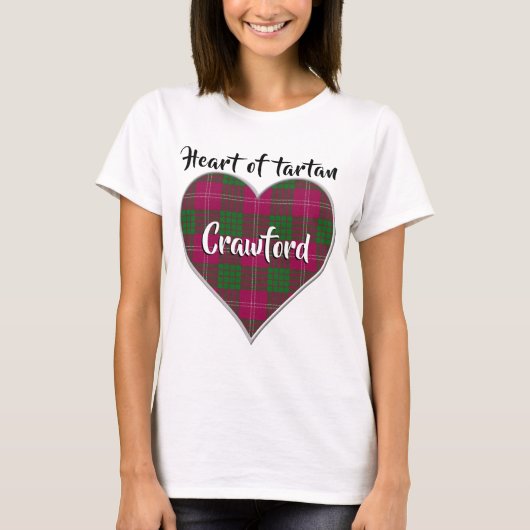 T-shirt Coeur de Tartan Clan Crawford Plaid (Devant)