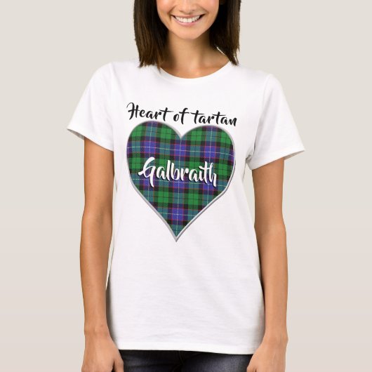 T-shirt Coeur de Tartan Clan Galbraith Plaid (Devant)
