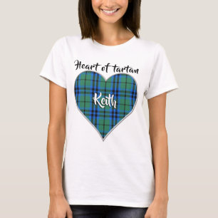 T-shirt Coeur de Tartan Clan Keith Plaid
