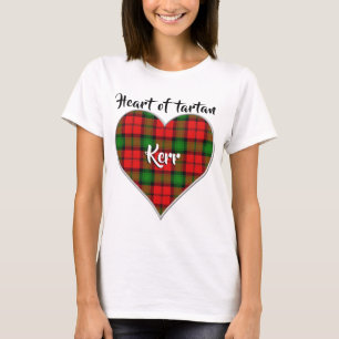 T-shirt Coeur de Tartan Clan Kerr Plaid
