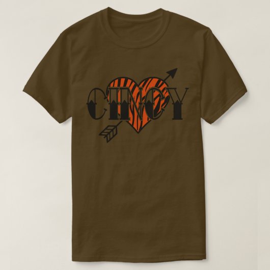 T-shirt Coeur de tatouage Cincy (Design devant)