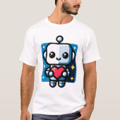 T-shirt Coeur de tenue de robot mignon - Amour adorable et (Devant)