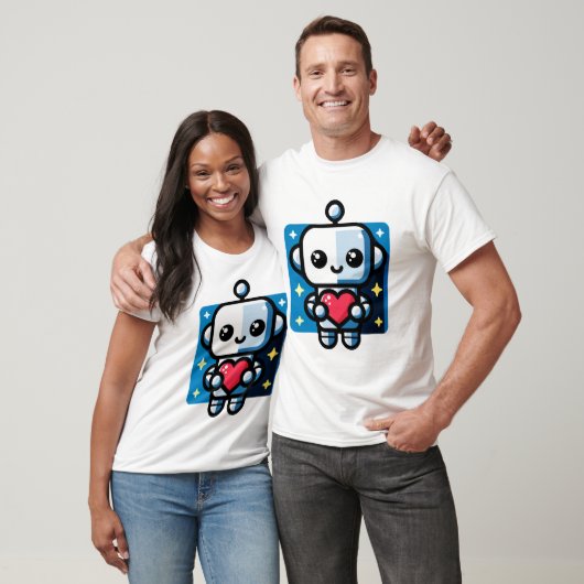 T-shirt Coeur de tenue de robot mignon - Amour adorable et (Unisexe)