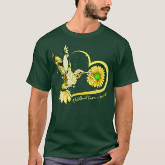 T-shirt Coeur de tournesol de colibri Ribbon jaune Childho