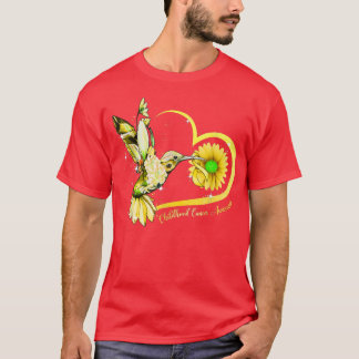 T-shirt Coeur de tournesol de colibri Ribbon jaune Childho