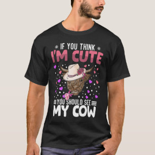 T-shirt Cœur de vache Saint Valentin Animal Pour Femmes En