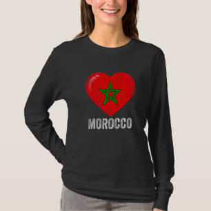 T-shirt Coeur déchiré Maroc Drapeau Hommes Femmes Enfant P