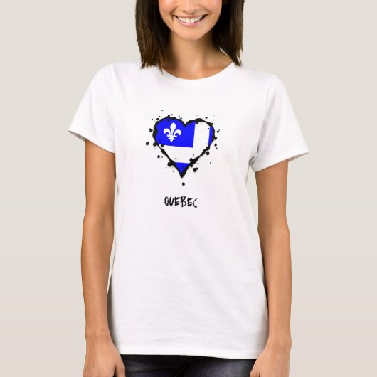 T-shirt Coeur d'éclaboussure du Québec (Devant)