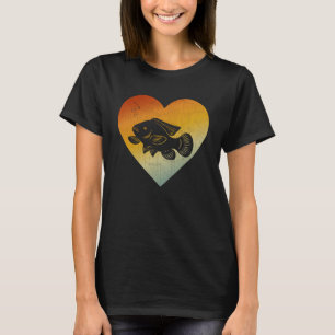 T-shirt Coeur déprimé Style rétro Hommes Femmes Poisson