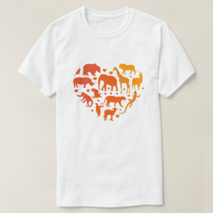 T-shirt Coeur des animaux, Cadeau pour les amoureux des an