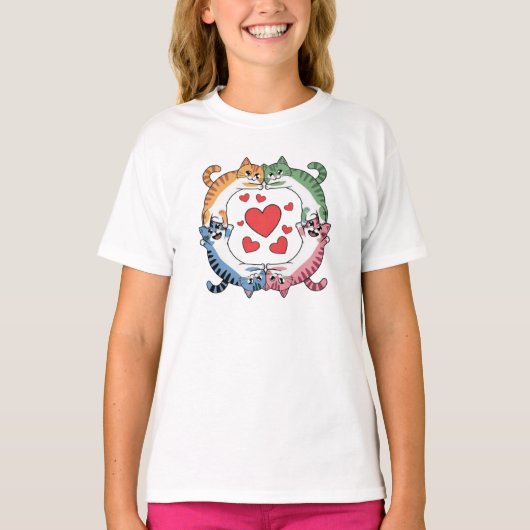 T-shirt Coeur des chats (Devant)