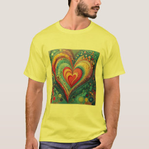 T-shirt Coeur des couleurs vibrant