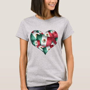 T-shirt Coeur des drapeaux mexicains
