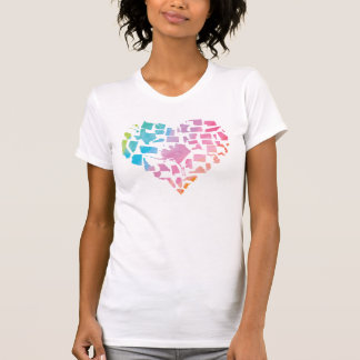 T-shirt Coeur des Etats-Unis d'aquarelle