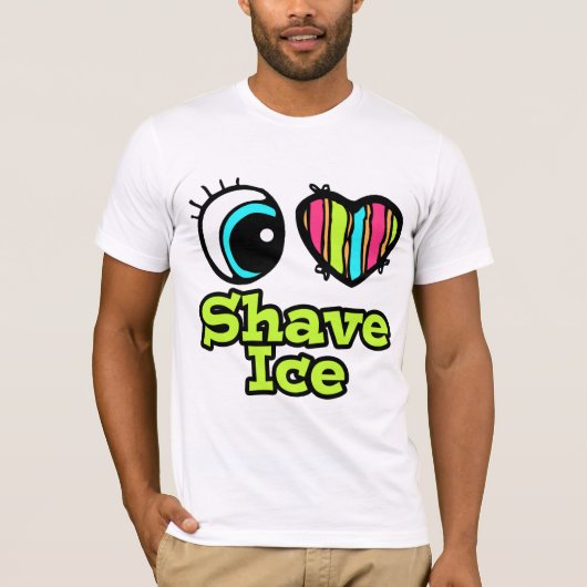 T-shirt Coeur des yeux lumineux J'aime la glace rasée (Devant)