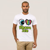 T-shirt Coeur des yeux lumineux J'aime la glace rasée (Devant entier)