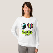 T-shirt Coeur des yeux lumineux J'aime les applications (Devant entier)