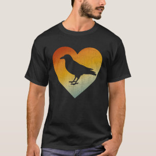 T-shirt Coeur désespéré Style rétro Hommes Femmes Corbeau