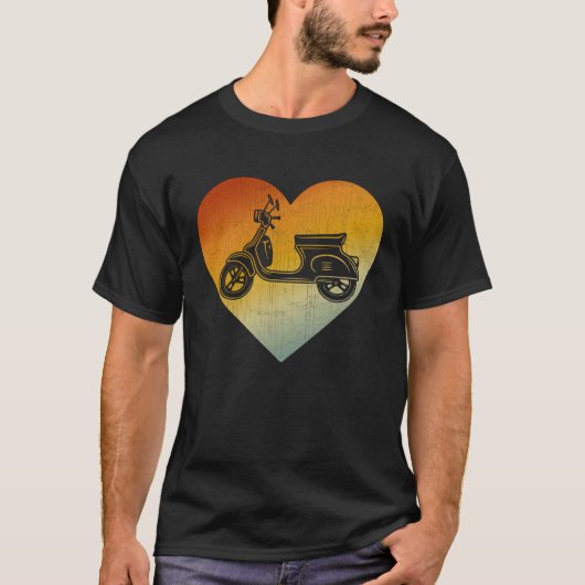 T-shirt Coeur désespéré Style rétro Hommes Femmes Scooters (Devant)