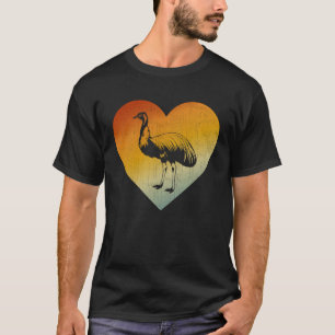 T-shirt Coeur désossé Style Rétro Hommes Femmes Emu
