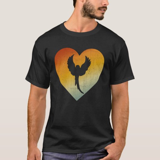 T-shirt Coeur désossé Style Rétro Hommes Femmes Parrot (Devant)