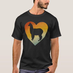 T-shirt Coeur détendu Style Rétro Hommes Femmes Alpaca