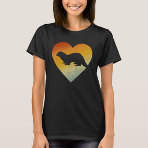 T-shirt Coeur détendu Style Rétro Hommes Femmes Otter
