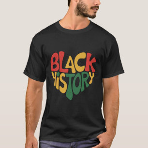 T-shirt Cœur d'histoire noire Fierté du Mois de l'histoire