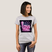 T-shirt Coeur d'iridescente 3D (Devant entier)