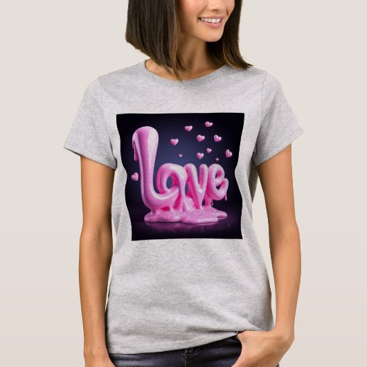 T-shirt Coeur d'iridescente 3D (Devant)
