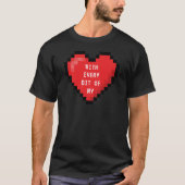 T-shirt Coeur d'ordinateur rétro coeur 8 bits - message d' (Devant)