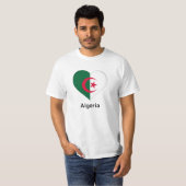 T-shirt Coeur - Drapeau Algérie (Devant entier)
