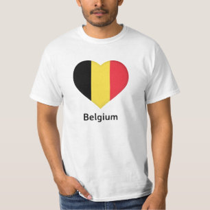 T-shirt Coeur - Drapeau Belgique