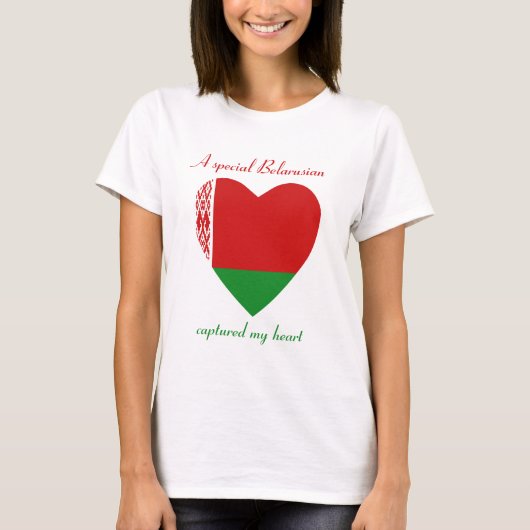 T-Shirt Cœur Drapeau Biélorussie (Devant)