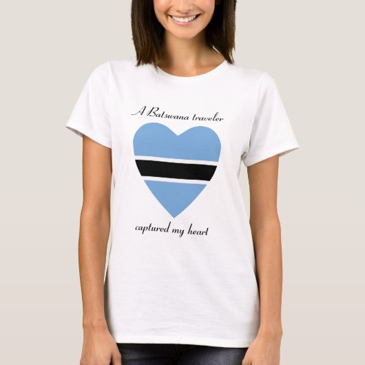 T-Shirt Cœur Drapeau Botswana (Devant)