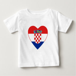 T-shirt Coeur Drapeau Croatie