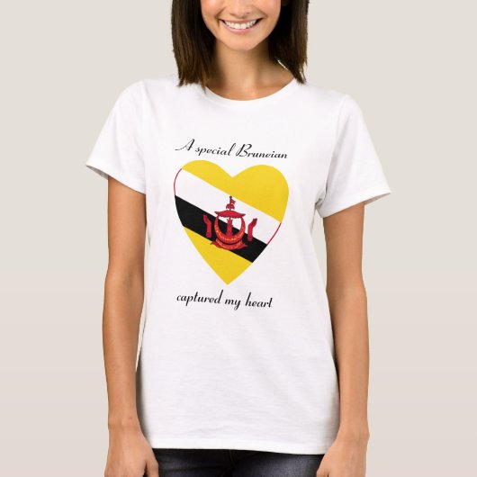 T-Shirt Cœur Drapeau de Brunei (Devant)