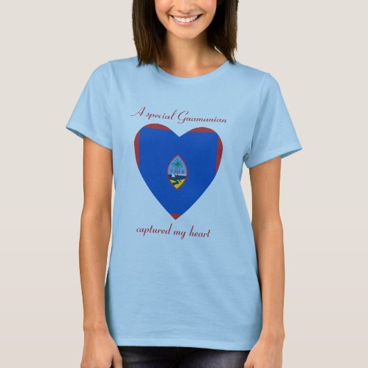 T-Shirt Cœur Drapeau de Guam (Devant)