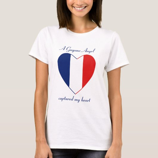 T-Shirt Cœur Drapeau de Guyane (Devant)