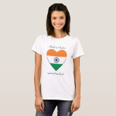 T-Shirt Cœur Drapeau de l'Inde (Devant entier)