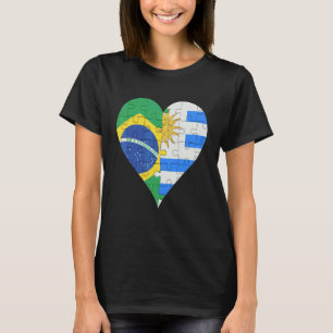 T-shirt Coeur drapeau de l'ouraguyan brésilien