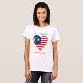 T-Shirt Cœur Drapeau de Malaisie (Devant entier)