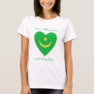T-Shirt Cœur Drapeau de Mauritanie