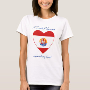 T-Shirt Cœur Drapeau de Polynésie Française