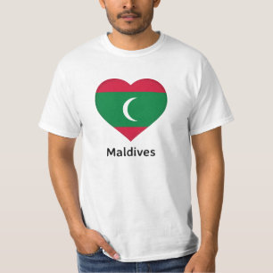 T-shirt Coeur - Drapeau des Maldives