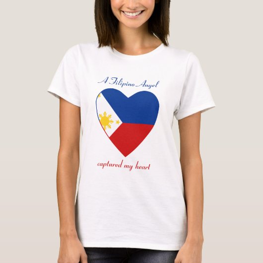 T-Shirt Cœur Drapeau des Philippines (Devant)