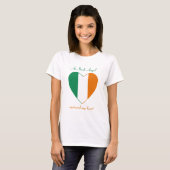 T-Shirt Cœur Drapeau d'Irlande Chéri (Devant entier)