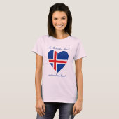 T-Shirt Cœur Drapeau d'Islande (Devant entier)