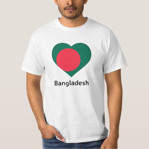 T-shirt Coeur - Drapeau du Bangladesh