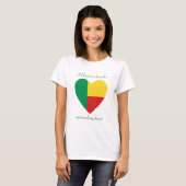 T-Shirt Cœur Drapeau du Bénin (Devant entier)